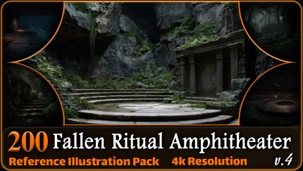 200 Realistic Fallen Ritual Amphitheater Reference Pack | 4K | v.4